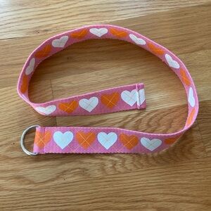 Vintage Pink Heart argyle Waist Belt